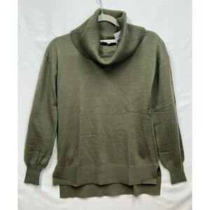 NEW  LOFT‎ Sweater Women XS Tunic Cowl Neck Pullover Green Acrylic Nylon NWT
